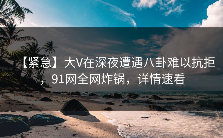 【紧急】大V在深夜遭遇八卦难以抗拒，91网全网炸锅，详情速看