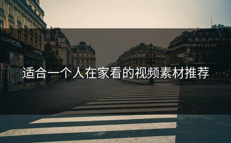 适合一个人在家看的视频素材推荐